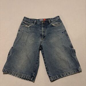 Carpenter Jeans Shorts Jorts Size 32 32x12 Blue Dark Wash Denim Y2K High Rise